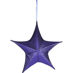 DecoWoerner Estrella De Navidad>Estrella Plegable De Tela Decorativa, Metalizado, Con Cremallera