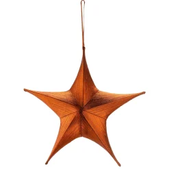 DecoWoerner Decoración Temática|Decoración Navideña Xxl>Estrella Plegable De Tela Decorativa, Cobre Metalizado, Con Cremallera