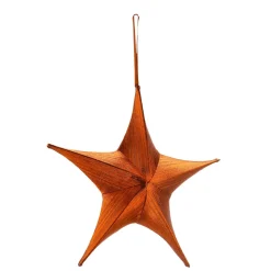 DecoWoerner Decoración Temática|Decoración Navideña Xxl>Estrella Plegable De Tela Decorativa, Cobre Metalizado, Con Cremallera