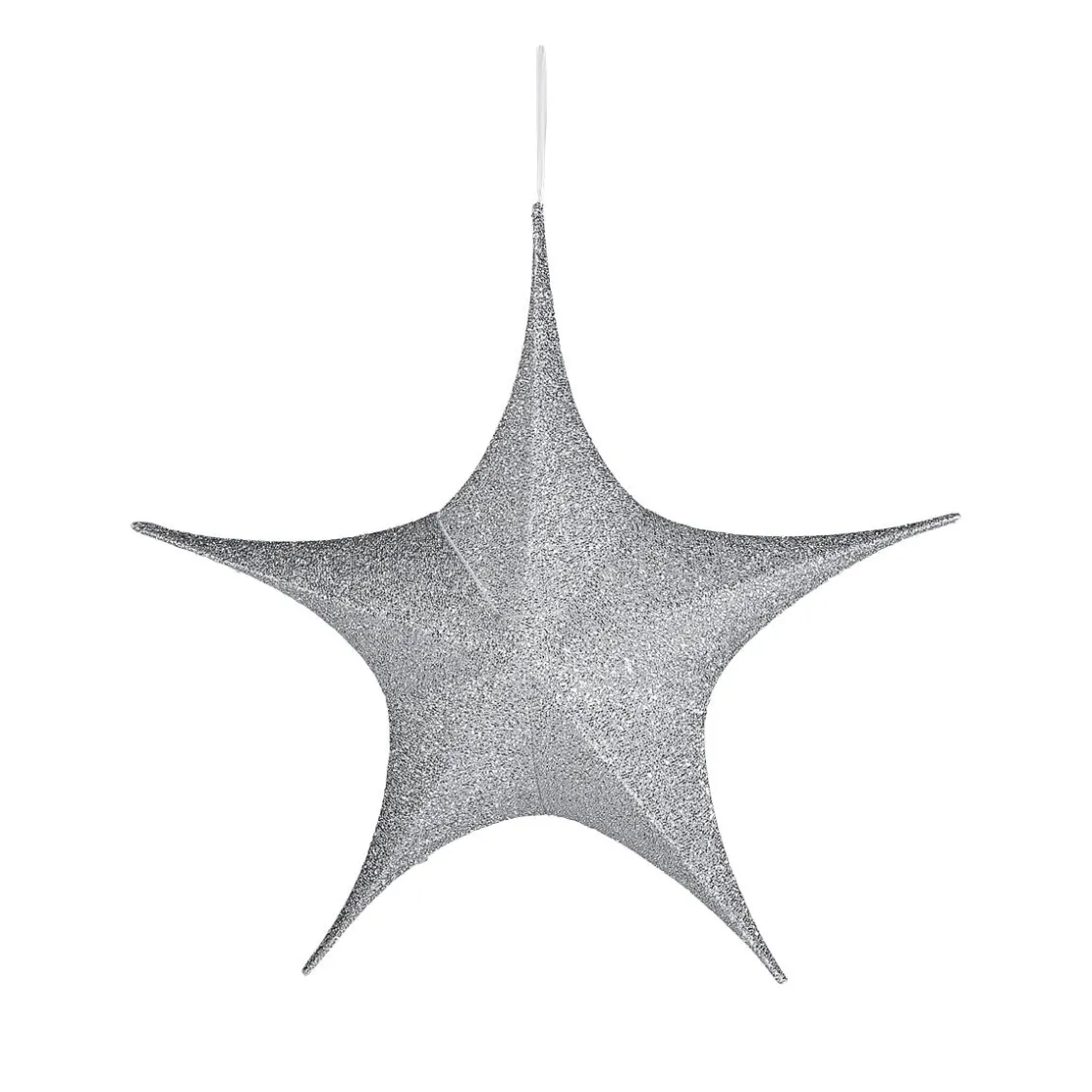 DecoWoerner Estrella De Navidad>Estrella Plegable Deco Plateada Con Cremallera, 40 Cm