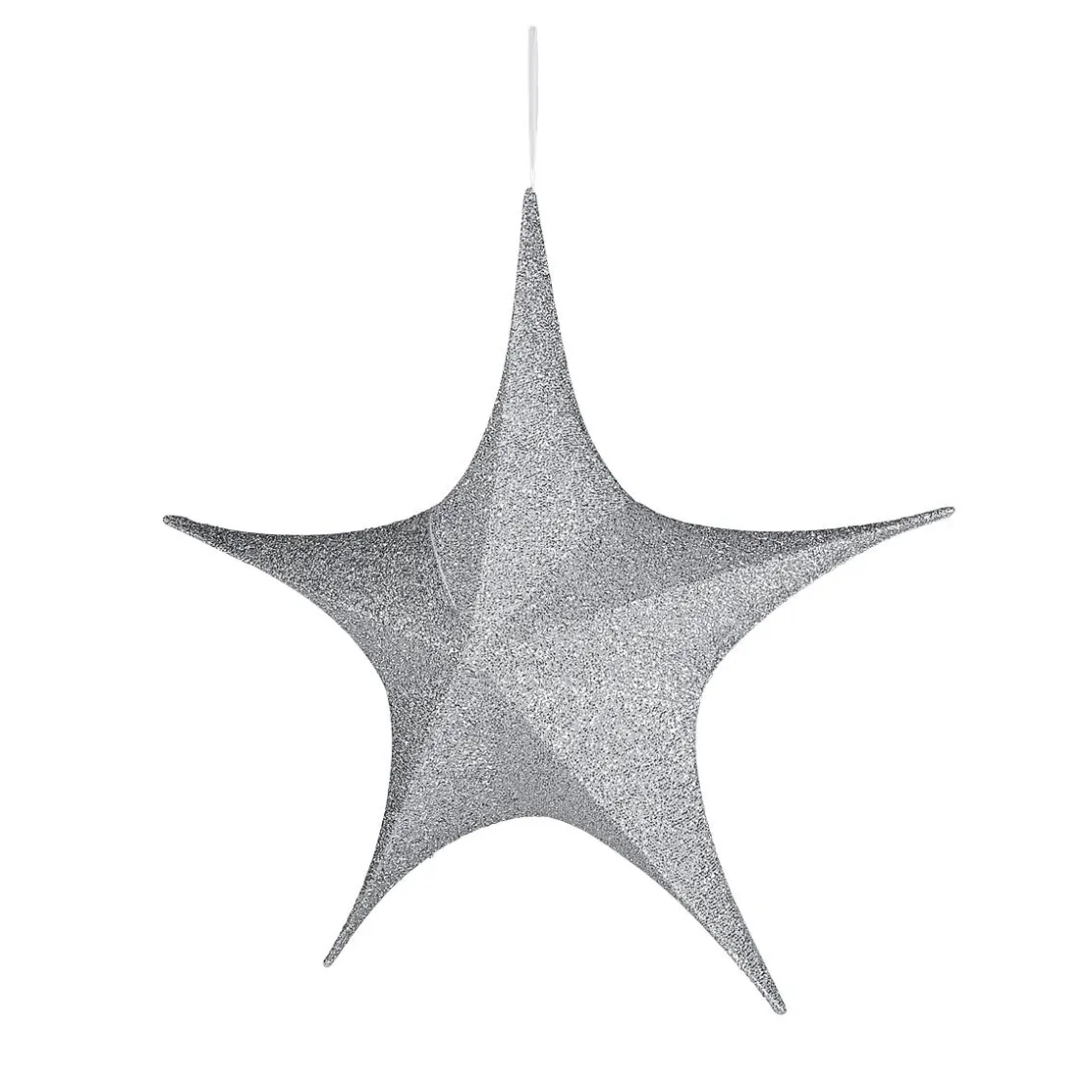 DecoWoerner Estrella De Navidad>Estrella Plegable Deco Plateada Con Cremallera, 40 Cm