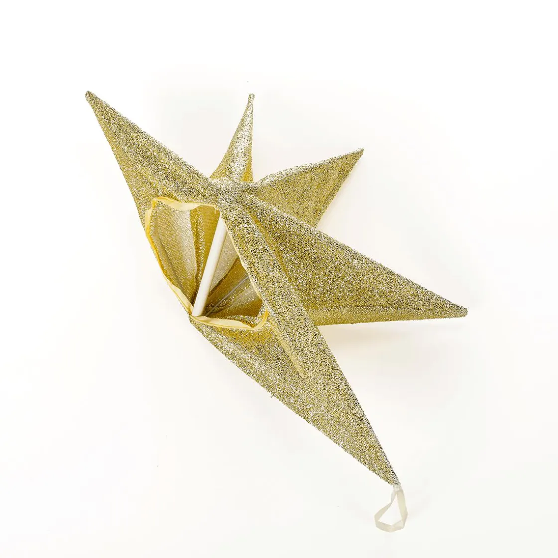 DecoWoerner Estrella De Navidad>Estrella Plegable Deco Plateada Con Cremallera, 40 Cm