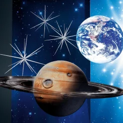 DecoWoerner Estrella De Navidad>Estrella Sputnik, Color Plateado, Ø 60 Cm