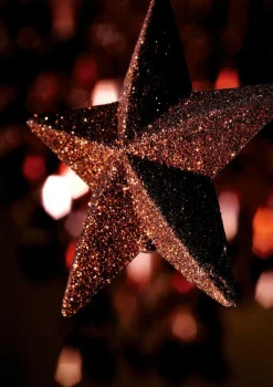 DecoWoerner Estrella De Navidad>Estrellas Brillantes Decorativas Nougat, Ø 17 Cm, 3 Piezas