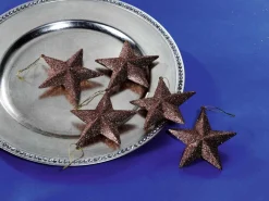 DecoWoerner Estrella De Navidad>Estrellas Brillantes Decorativas Nougat, Ø 10 Cm, 5 Piezas
