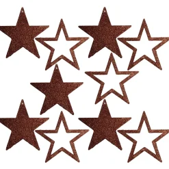 DecoWoerner Estrella De Navidad>Estrellas Brillantes Decorativas Nougat, Ø 10 Cm, 10 Piezas