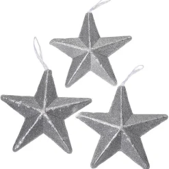DecoWoerner Estrella De Navidad>Estrellas Brillantes Decorativas , Ø 20 Cm, 3 Piezas