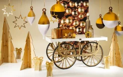 DecoWoerner Decoración Navideña Xxl>Expositor De Bolas De Navidad En Forma De Gota 25 X 56 Cm Oro