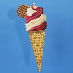 DecoWoerner Decoración De Verano>Expositor De Helado De Fresa Y Vainilla 50 Cm
