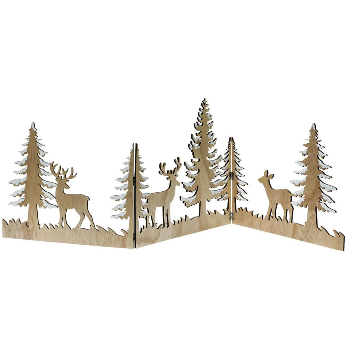 DecoWoerner Decoración Natural|Figuras De Navidad>Expositor De Madera De Pie "La Magia Del Bosque" 90 Cm
