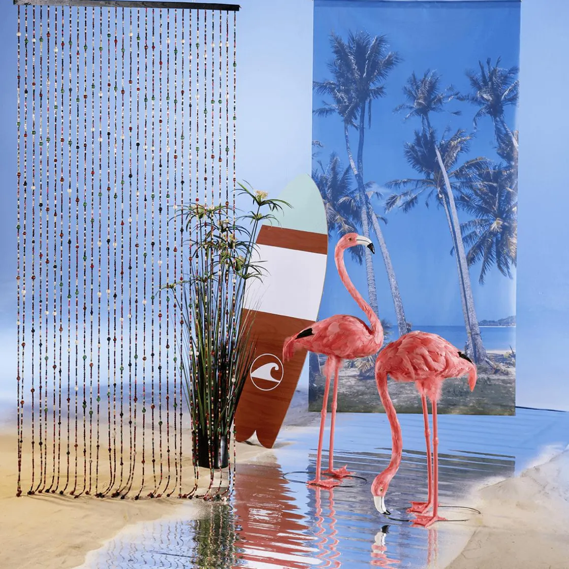 DecoWoerner Decoración De Verano>Expositor De Madera "Tabla De Surf" 130 X 40 Cm