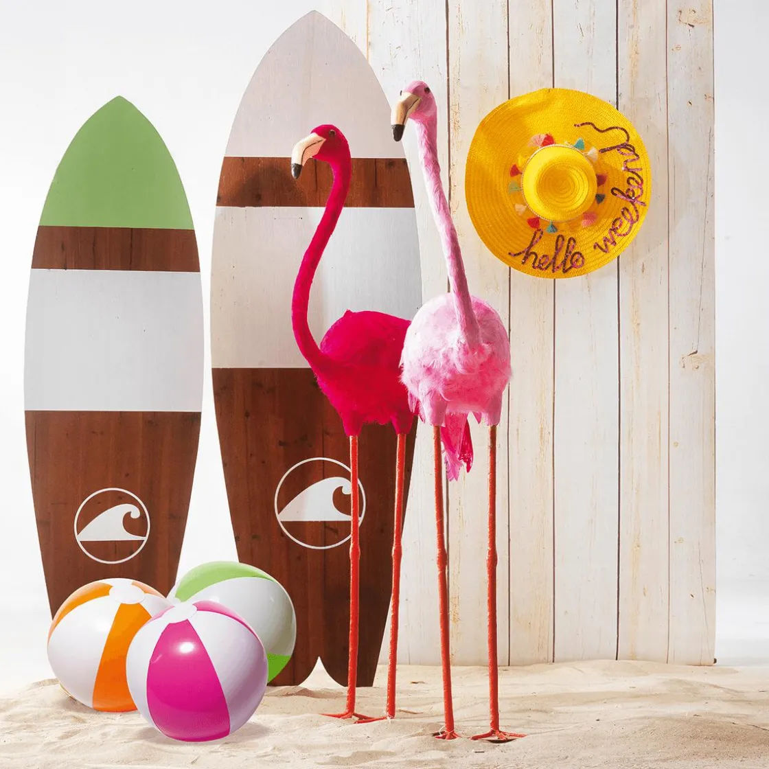 DecoWoerner Decoración De Verano>Expositor De Madera "Tabla De Surf" 130 X 40 Cm
