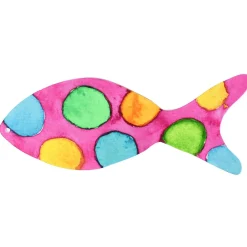 DecoWoerner Decoración De Verano>Expositor De Peces, Rosa, Puntos De Colores, 32 X 13 Cm