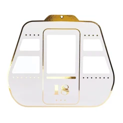 DecoWoerner Decoración De Invierno>Expositor Góndola Blanco / Dorado 38 X 31 Cm