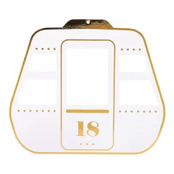 DecoWoerner Decoración De Invierno>Expositor Góndola Blanco / Dorado 38 X 31 Cm