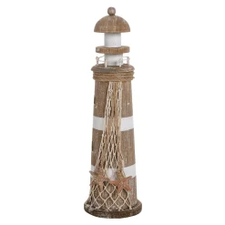 DecoWoerner Decoración De Verano>Faro Deco 10 X 35,5 Cm Marrón De Madera