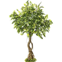 DecoWoerner Decoración De Verano|Decoración De Primavera>Ficus Artificial Con Pie 245 Cm