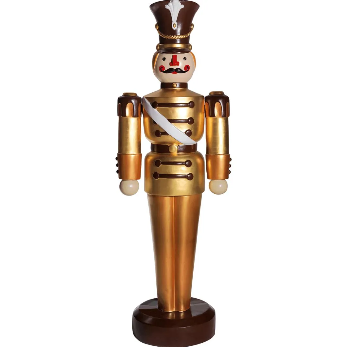 DecoWoerner Decoración Navideña Xxl|Figuras De Navidad>Figura De Soldado 185 Cm, Dorada-, Totalmente De Plástico