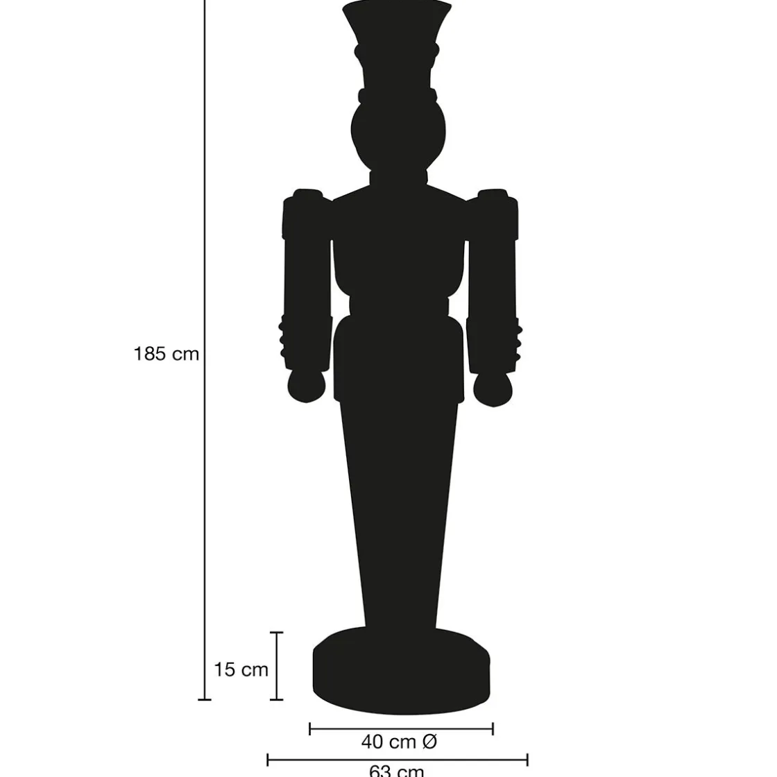 DecoWoerner Decoración Navideña Xxl|Figuras De Navidad>Figura De Soldado 185 Cm, Dorada-, Totalmente De Plástico