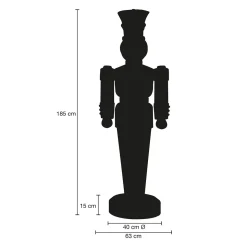 DecoWoerner Decoración Navideña Xxl|Figuras De Navidad>Figura De Soldado 185 Cm, Rojo-azul, Totalmente De Plástico