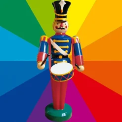 DecoWoerner Decoración Navideña Xxl>Figura De Soldado Con Tambor, 185 Cm