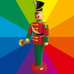 DecoWoerner Decoración Navideña Xxl>Figura De Soldado Con Trompeta, 185 Cm