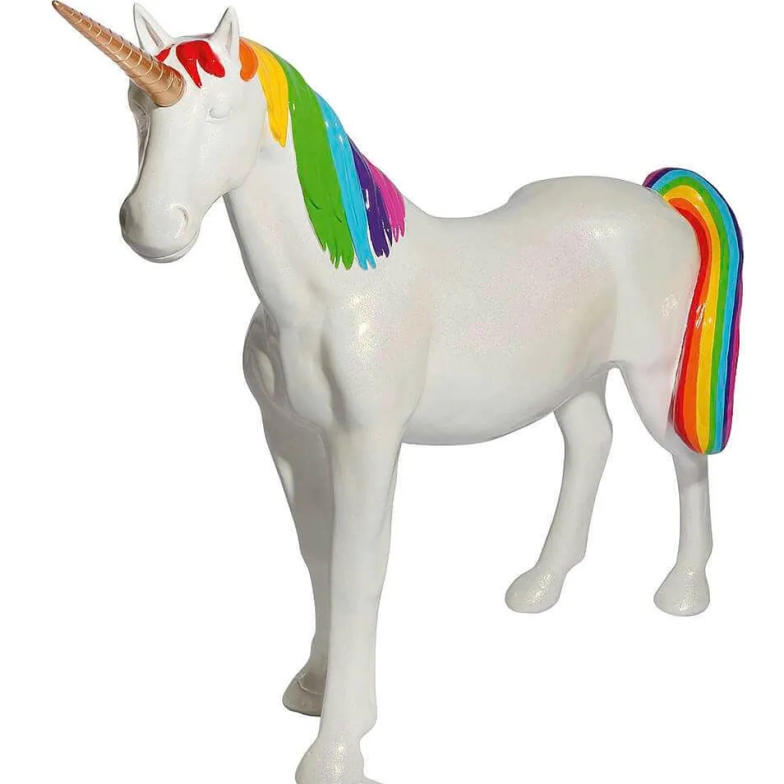 DecoWoerner Decoración De Animales>Figura De Unicornio Del Arco Iris, Longitud 130 Cm