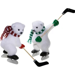 DecoWoerner Decoración De Invierno>Figuras Decorativas Osos Polares De Hockey, Altura 30 Cm