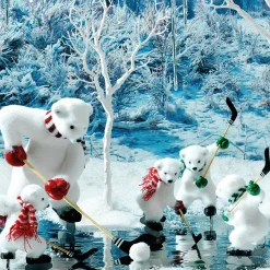 DecoWoerner Decoración De Invierno>Figuras Decorativas Osos Polares De Hockey, Altura 30 Cm