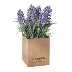 DecoWoerner Plantas De Interior|Flores Artificiales>Flor Artificial De Lavanda En Maceta De Papel 20 Cm