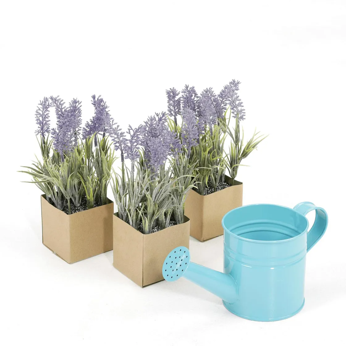 DecoWoerner Plantas De Interior|Flores Artificiales>Flor Artificial De Lavanda En Maceta De Papel 20 Cm