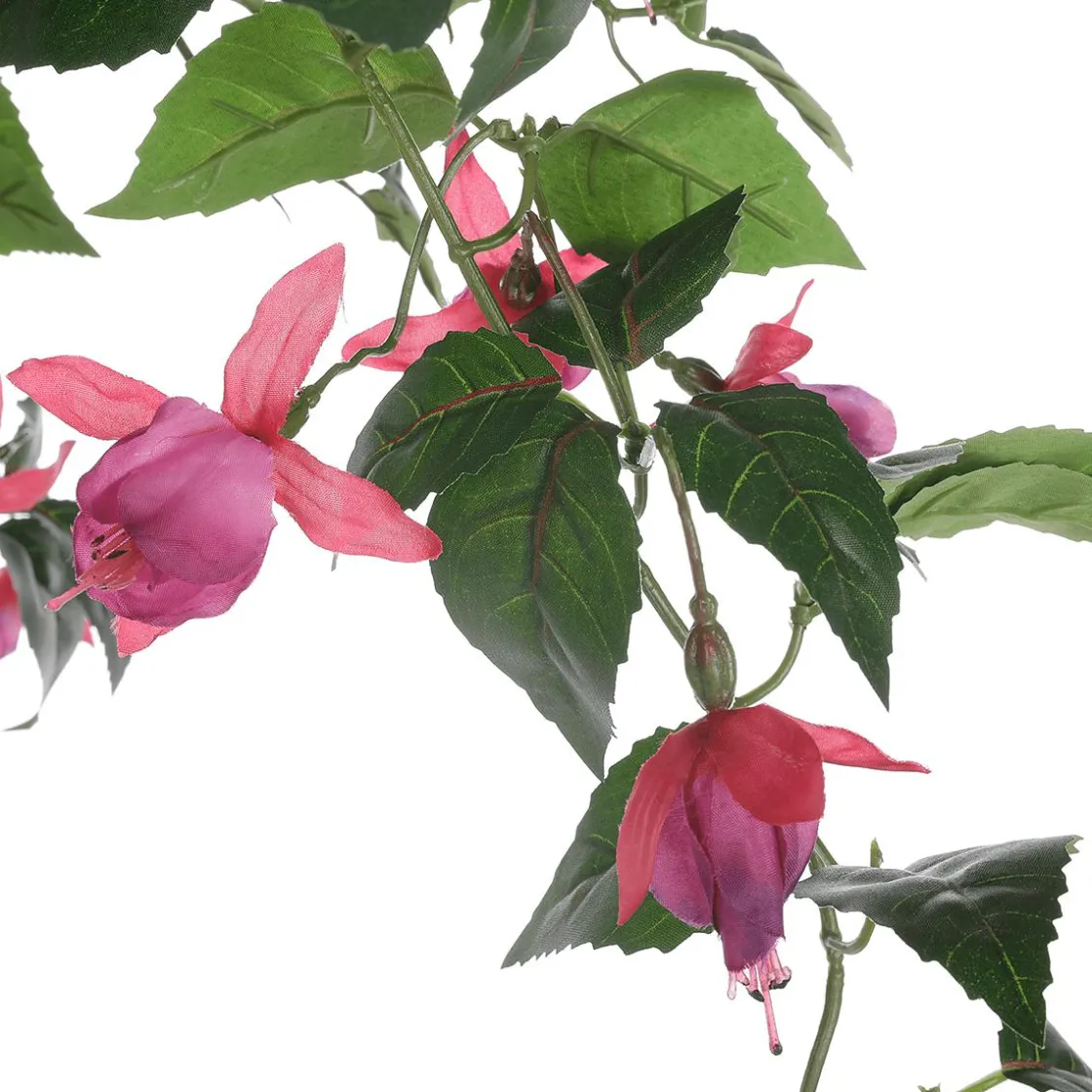 DecoWoerner Plantas Colgantes>Flor Artificial Fucsia Semáforo Colgante En Maceta 85 Cm