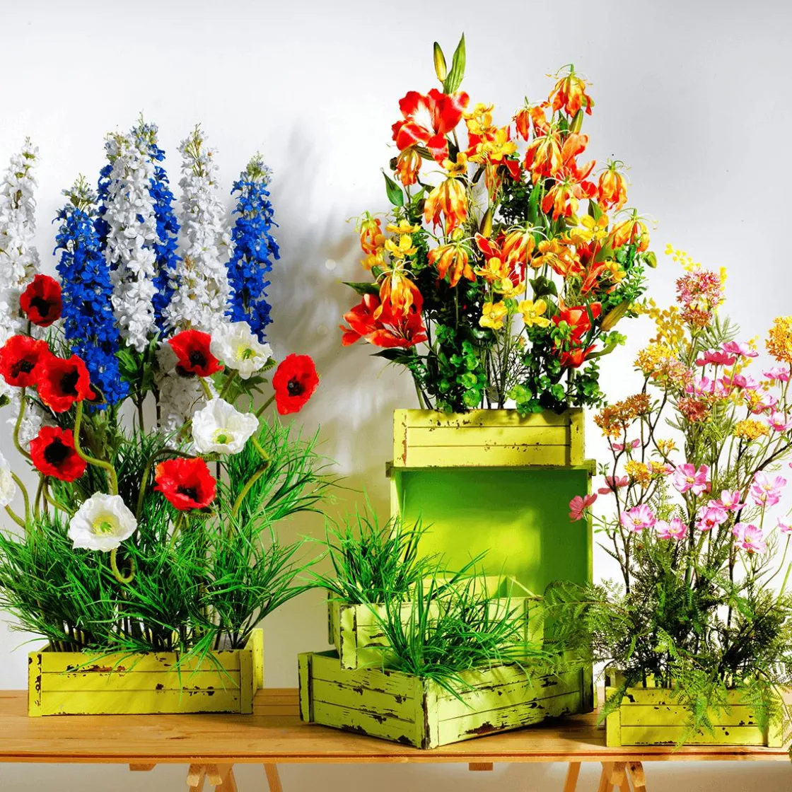 DecoWoerner Decoración De Primavera|Flores Artificiales>Flor Artificial Mimosa 84 Cm Amarilla