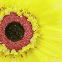 DecoWoerner Decoración De Primavera|Cabezas De Flores Artificiales>Flor De Gerbera Gigante Artificial, Marillo