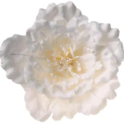 DecoWoerner Decoración De Primavera|Cabezas De Flores Artificiales>Flor De Peonía XL 65 Cm Ø, Blanca