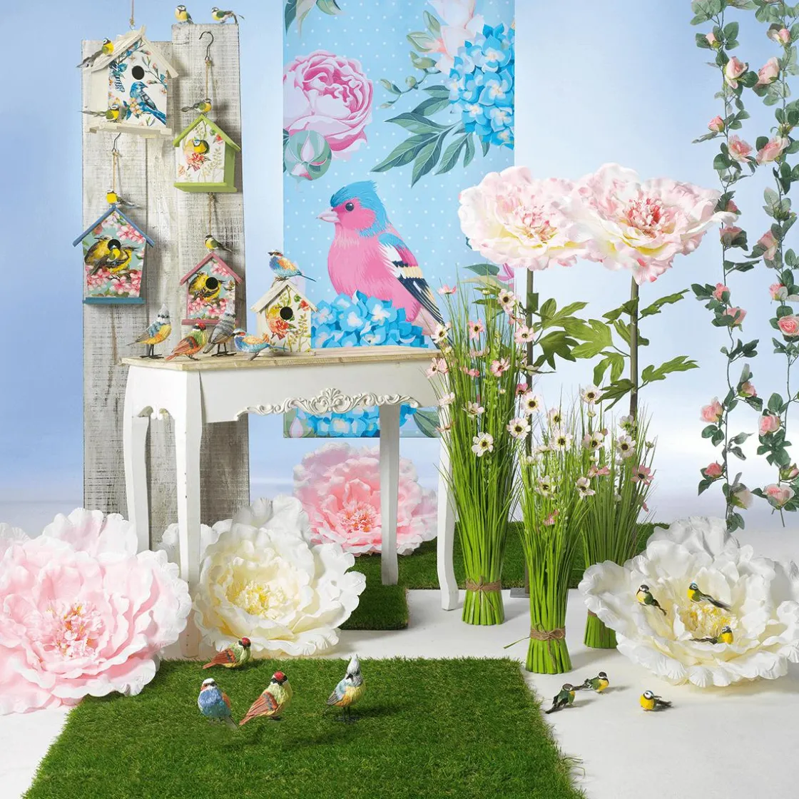 DecoWoerner Decoración De Primavera|Cabezas De Flores Artificiales>Flor De Peonía XL 65 Cm Ø,