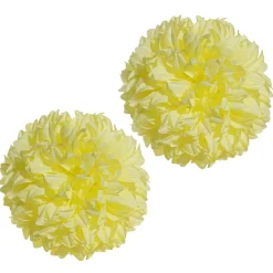 DecoWoerner Decoración Temática|Decoración De Primavera>Flor De Pompón, Ø 16 Cm, Amarilla, 2 Piezas