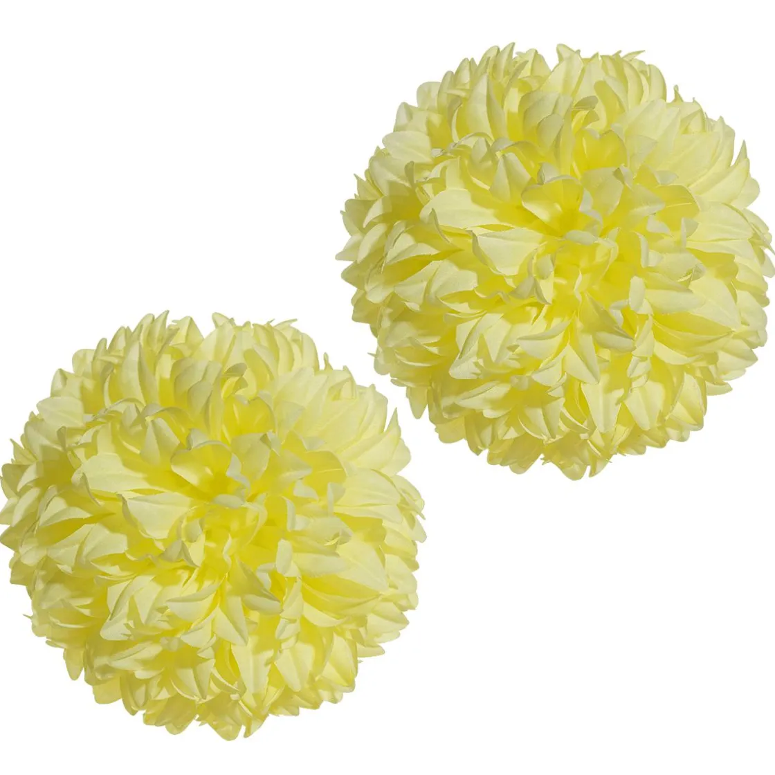 DecoWoerner Decoración Temática|Decoración De Primavera>Flor De Pompón, Ø 16 Cm, Amarilla, 2 Piezas
