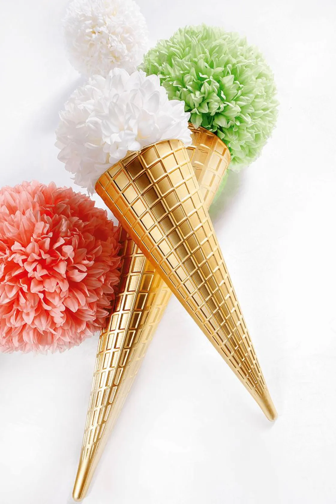 DecoWoerner Decoración Temática|Decoración De Primavera>Flor De Pompón, Ø 16 Cm, Amarilla, 2 Piezas