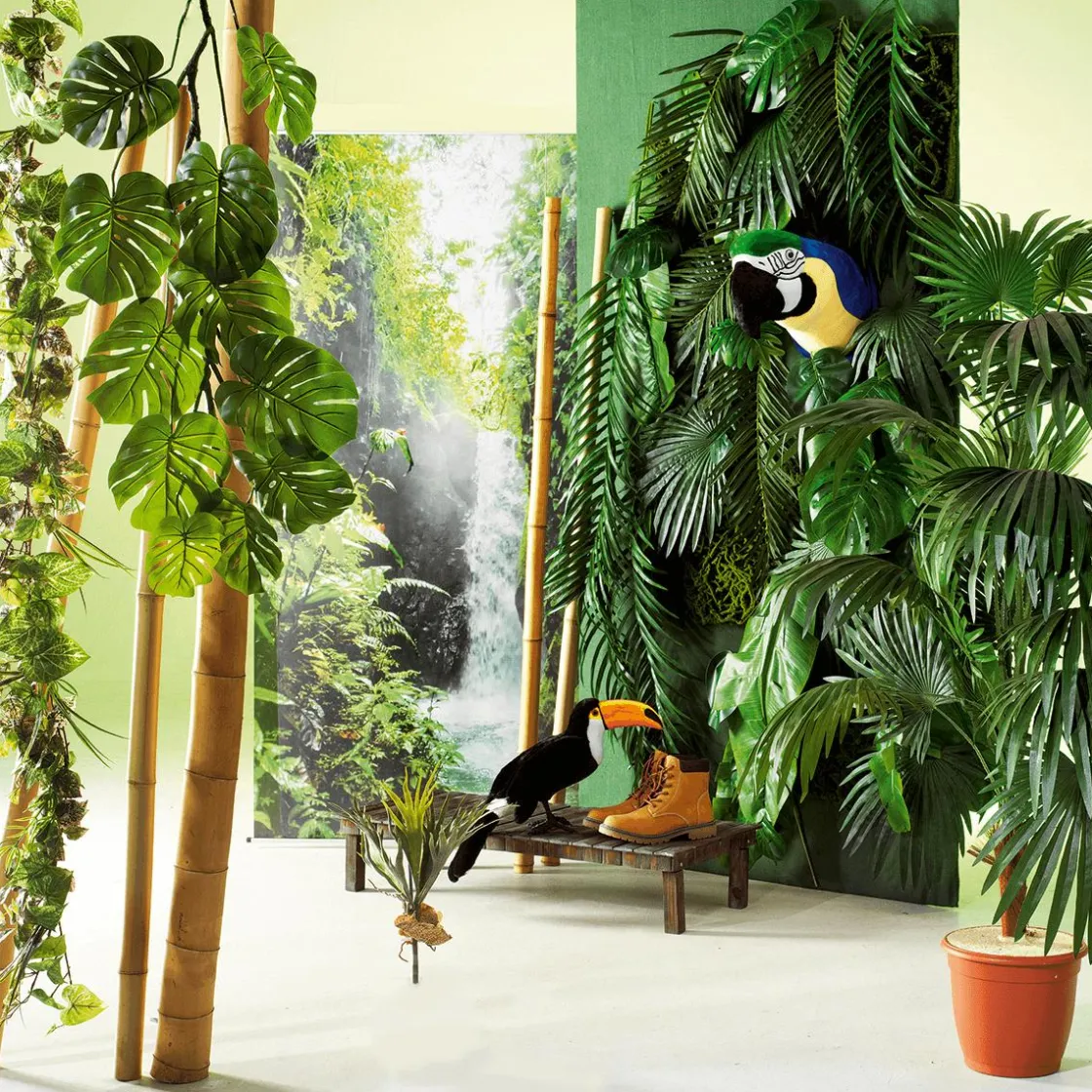 DecoWoerner Decoración De Verano|Hojas>Fronda De Areca Gigante Decorativa, Longitud 180 Cm