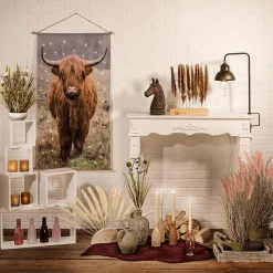 DecoWoerner Decoración Natural|Decoración De Otoño>Fronda De Hierba De La Pampa Blanca Al Palo 45 Cm