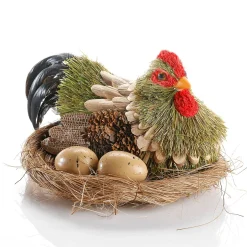 DecoWoerner Decoración De Animales|Decoración De Pascua>Gallina Deco Sobre Nido 23 Cm Ø, 16 Cm De Altura