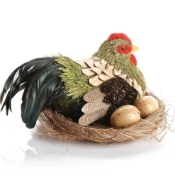 DecoWoerner Decoración De Animales|Decoración De Pascua>Gallina Deco Sobre Nido 23 Cm Ø, 16 Cm De Altura