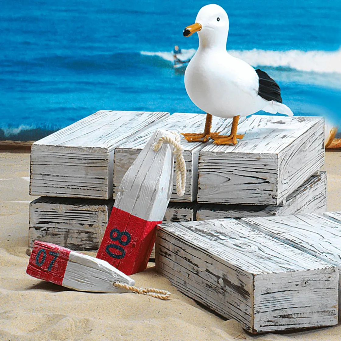 DecoWoerner Decoración De Animales|Decoración De Verano>Gaviota Decorativa De Pie, Altura: 28 Cm