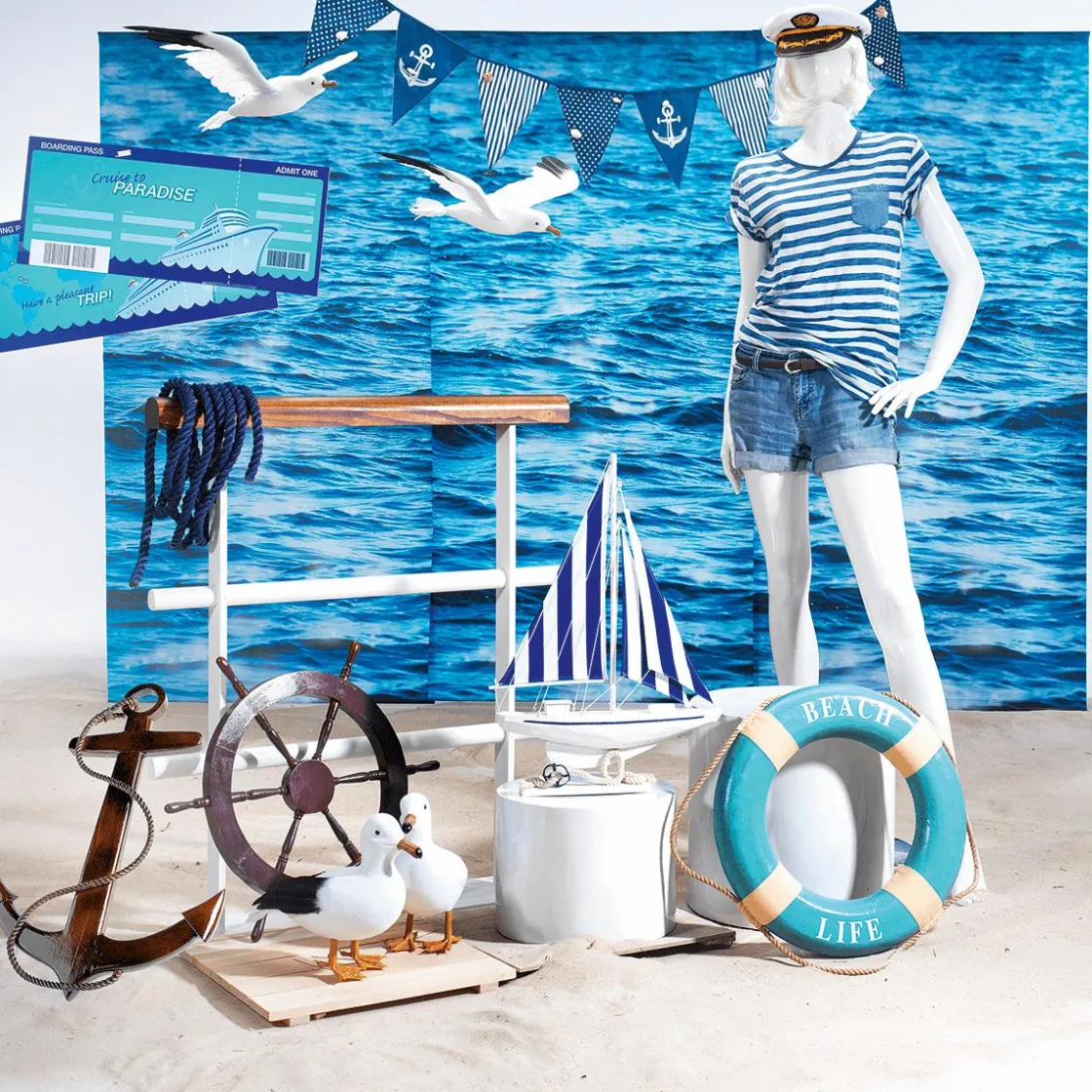 DecoWoerner Decoración De Animales|Decoración De Verano>Gaviota Decorativa De Pie, Altura: 28 Cm