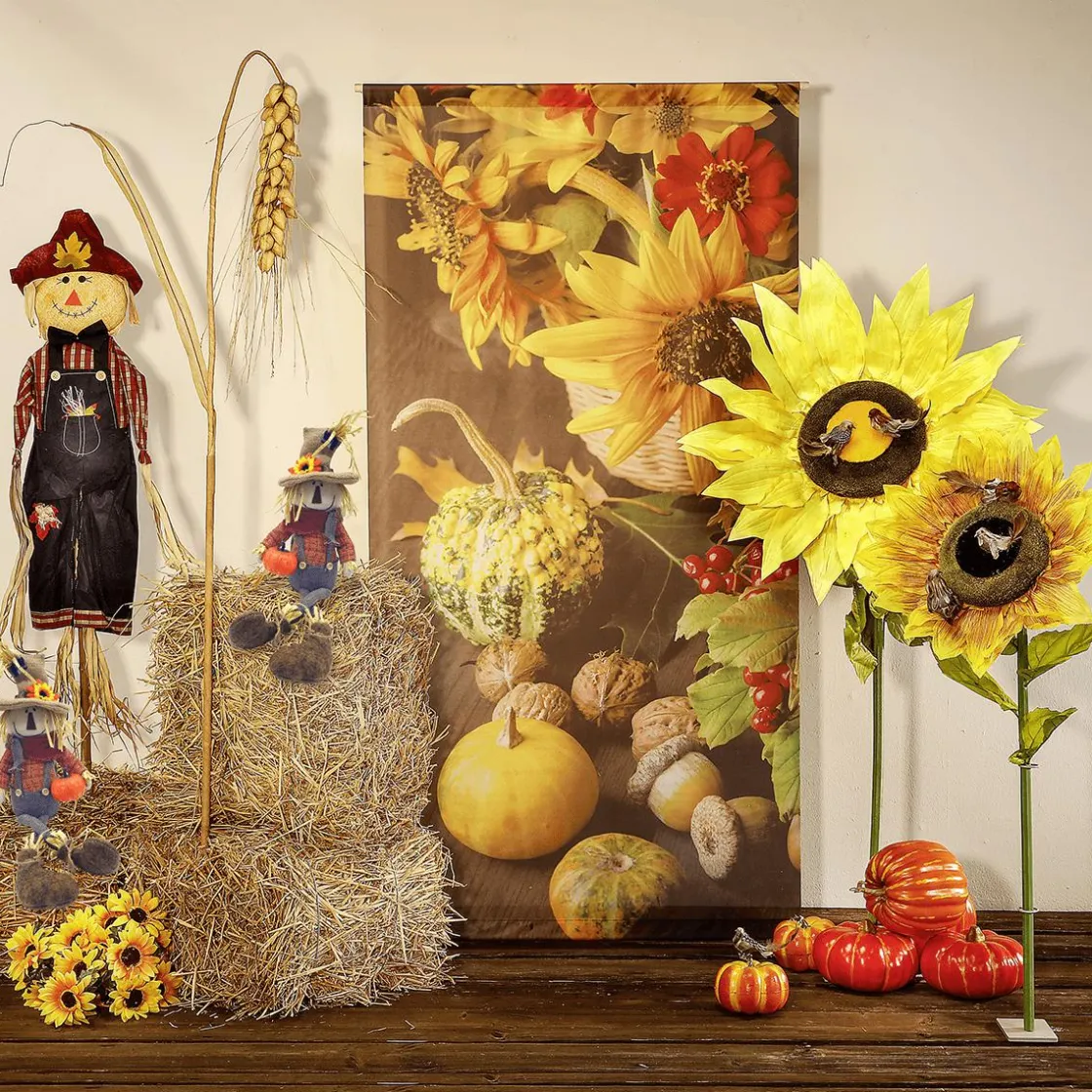 DecoWoerner Decoración De Otoño|Flores Artificiales>Girasol Gigante Artificial 135 Cm