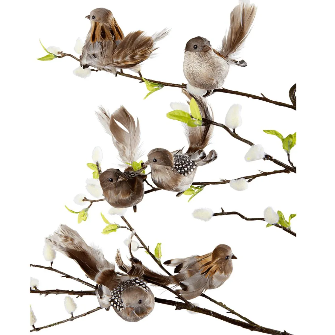 DecoWoerner Decoración De Animales|Decoración De Primavera>Gorriones Decorativos, 17 Cm, 6 Piezas