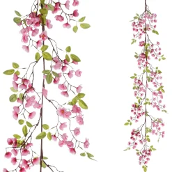 DecoWoerner Decoración De Primavera|Guirnaldas Y Vides>Guirnalda Artificial De Cerezos En Flor 140 Cm
