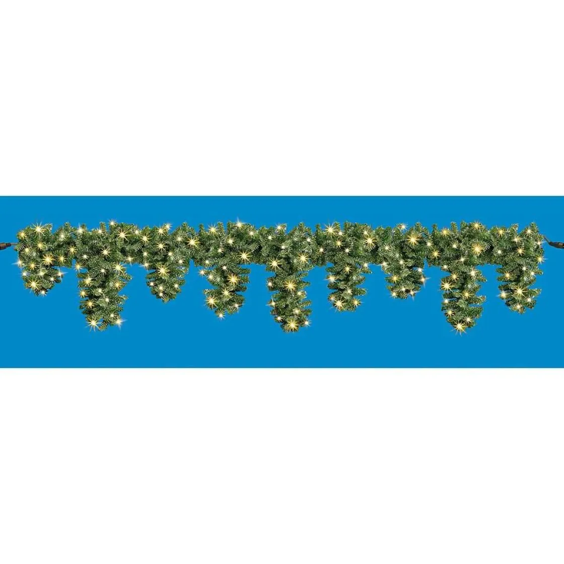 DecoWoerner Guirnaldas De Navidad>Guirnalda De Abeto Con Carámbanos LED Para Exteriores, Longitud 270 Cm