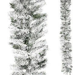 DecoWoerner Guirnaldas De Navidad>Guirnalda De Abeto Con Copos 180 Cm, 30 Cm Ø